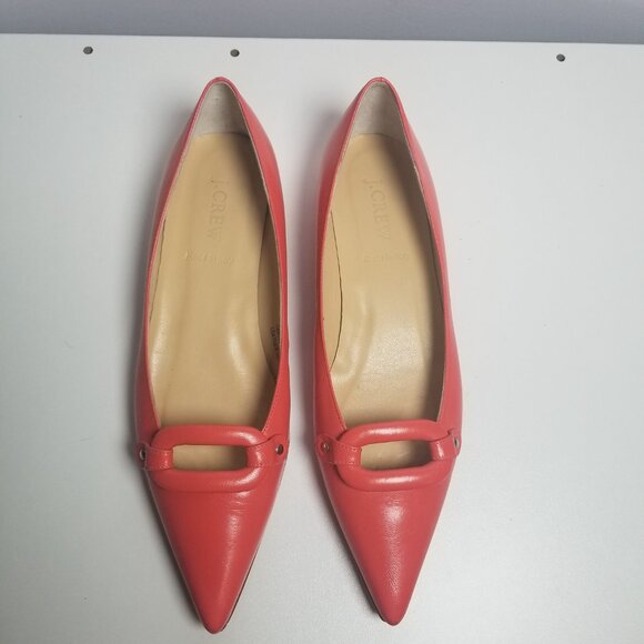 J. Crew Women's Coral Leather Croquette Flats Sz 8 - Picture 10 of 10